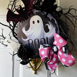 Halloween Ghost Boo Door Wreath