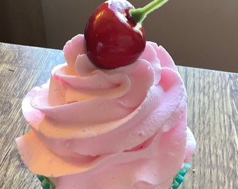 Fake Pink Cherry Cupcake