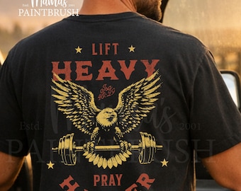 Levanta pesas, ora con fuerza - PNG cristiano - Jesús PNG - Uso comercial - Versículo bíblico Isaías 40:29 - Camiseta cristiana - (Descarga digital)