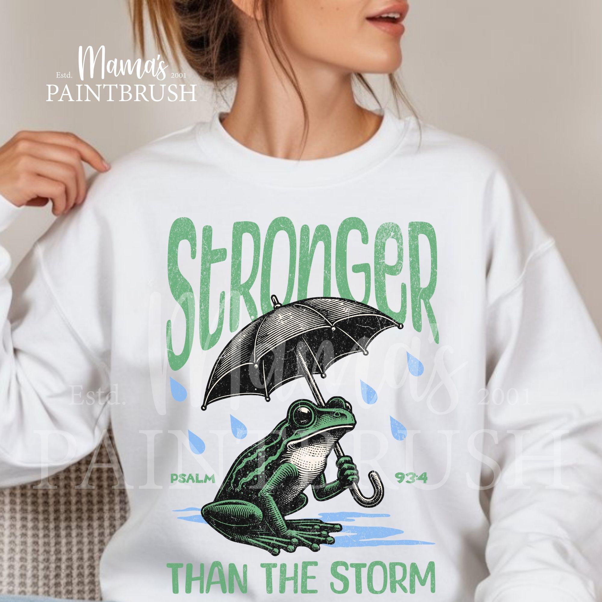Stronger Than the Storm - T Shirt PNG - Christian Bible Verse Psalm 93: ...