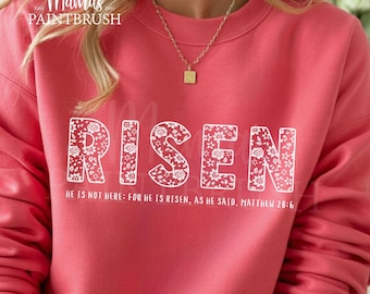 He is Risen PNG - Easter PNG - Christian Bible Verse Matthew 28:6 - (Digital Download)