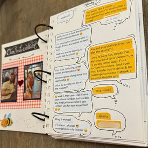 Dating book, Bumble Hinge Tinder Match.com dating memory book, Couples gift, special gift for him, special scrapbook for memories, journal