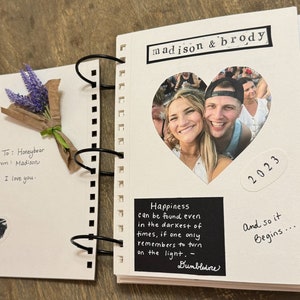 Dating book, Bumble Hinge Tinder Match.com dating memory book, Couples gift, special gift for him, special scrapbook for memories, journal