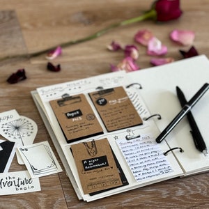 Libro Smash prefabricado para recuerdos Álbum de recortes interactivo con sobres bolsillos páginas emergentes libro para novio diario basura para él