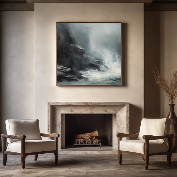 Atmospheric Ocean Painting Art Print - Landscape Painting Wall Art