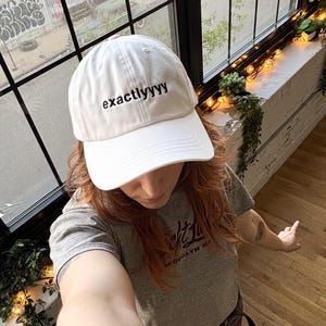Exactlyyyy Embroidered Cap, Brain Rot Meme, Funny 100% Cotton Hat