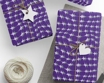 Purple Retro Wrapping Paper: Y2K Style, Gift Wrap Sheets