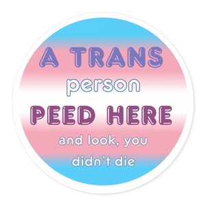 Trans Pride Stickers, Bathroom Protest Stickers, LGBTQ+ Decor, Pride Decals for Bathrooms, Protect Trans Kids, Activism, Trans Rights