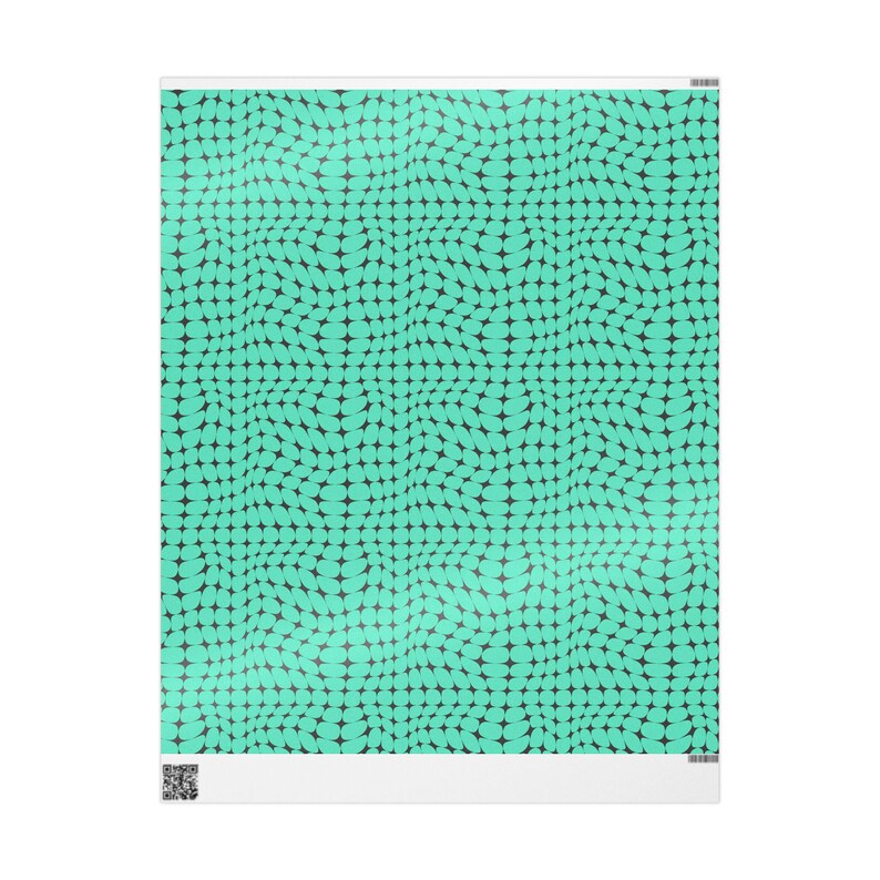 Teal Y2K Wrapping Paper, Stylish Gift Wrap, 90gsm Fine Art Paper image 6
