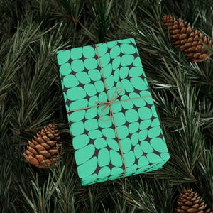 Teal Y2K Wrapping Paper, Stylish Gift Wrap, 90gsm Fine Art Paper image 4