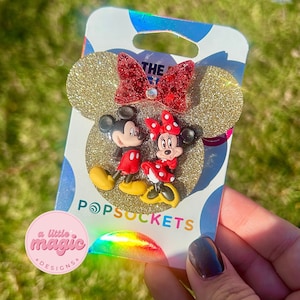 Mickey and Minnie, Disney Inspired, Badge Reel, Pop Socket, Phone Stand, Badge Holder, Phone Grip