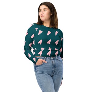 Recycled long-sleeve crop top