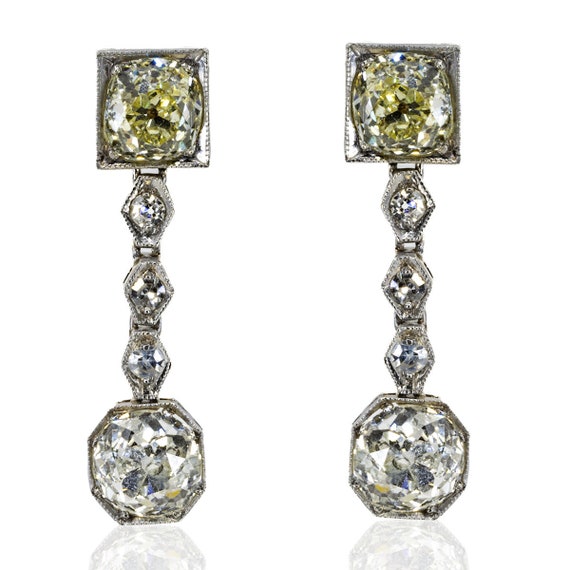 Vintage platinum earrings sales