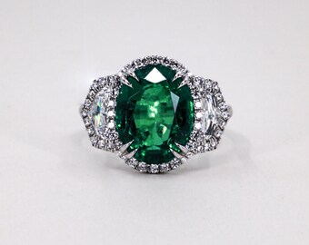 Platinum Emerald Ring