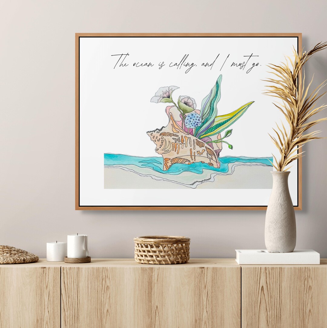 Ocean Art Print - Conch Shell - Etsy