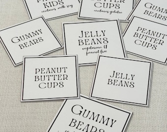 EDITABLE Wedding Candy Labels Template | Wedding Labels Printable | Customizable Candy Buffet Labels | DIY Wedding Food Label Buffet Card