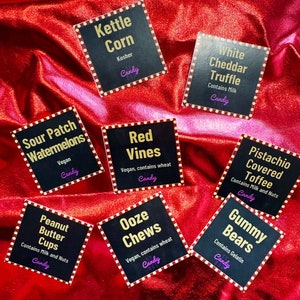 EDITABLE Movie Night Buffet Cards | Movie Night Food Labels | Movie Night Food Cards | Movie Themed Party Food Labels | Movie Place Cards