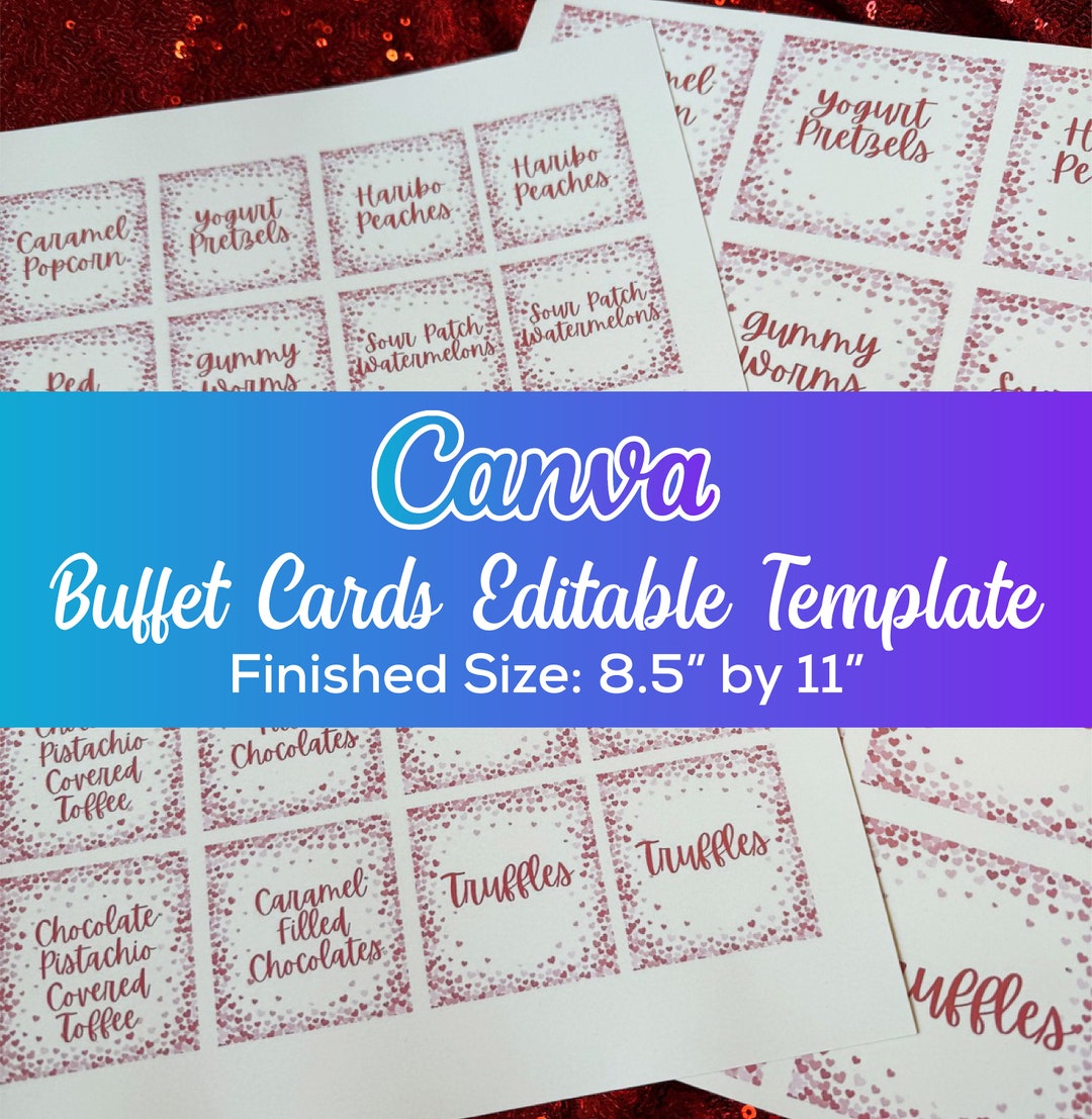 Making Buffet Labels EDITABLE Valentine Party Buffet Food Card Template Valentine's Day Food ...