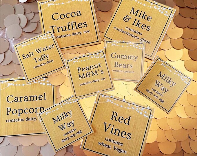 EDITABLE Wedding Favor Candy Labels Template | Wedding Favor Labels ...