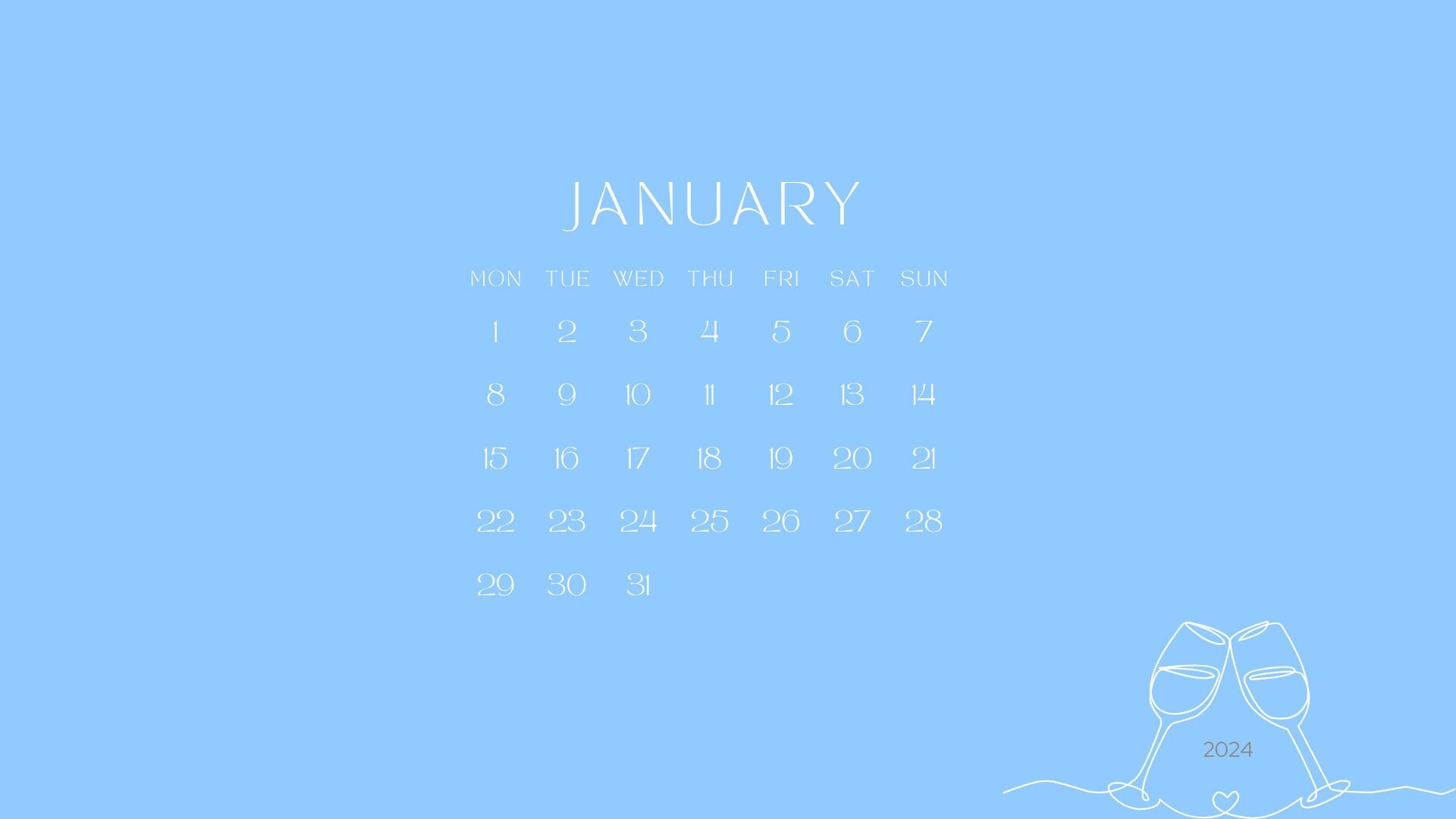 January 2024 Desktop Wallpaper Etsy