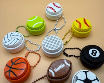 Sports Ball Clicker Keychains - 3D Printed Fidget Clicker - Team Gift, Party Favor
