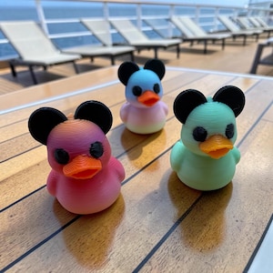 3D Printed Cruise Mouse-Ear Ducks, Mini Ducks with Cartoon Mouse-Style Ears, Duck Hiding Gift