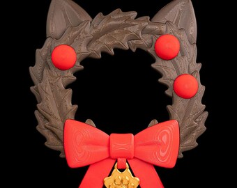 Christmas Wreath - Santa Claws - Cat - 3D Printed