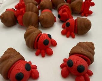 Hermit Crabs - 3D Printed Articulated Flexi Fidget Toys