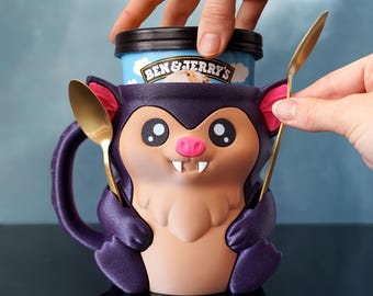 Bat Ice Cream Pint Holder – 3D Printed Animal Cozy for Pints