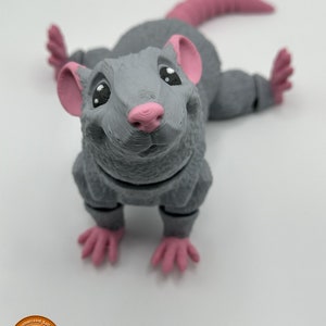 Rat Figurine, Articulated, Flexi, 3D Printed