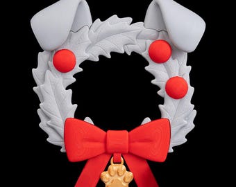 Christmas Wreath - Santa Paws - Dog - 3D Printed