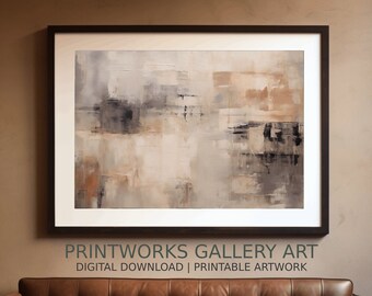 Abstract Oil Painting || Neutral Earthy Color Palette || High Res PRINTABLE DIGITAL ARTWORK || 8 Pre Made Sizes Included.