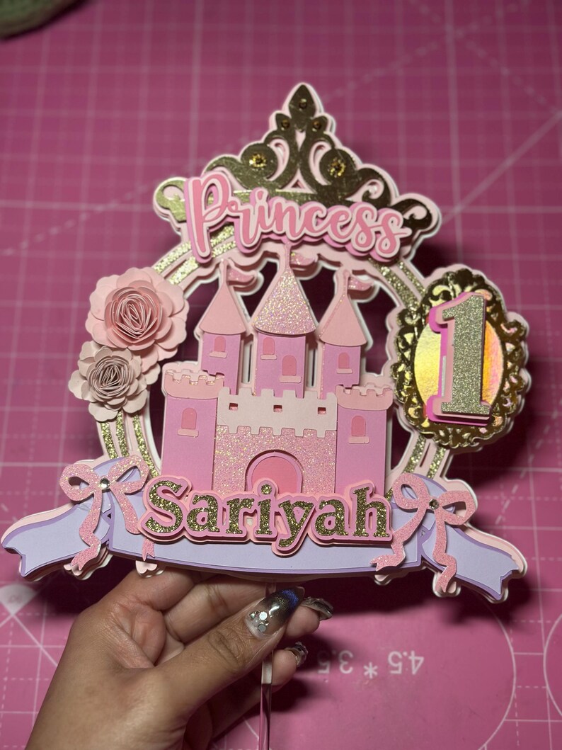 Princess Castle Birthday Cake Topper – Personalized Fairy Tale Party ...