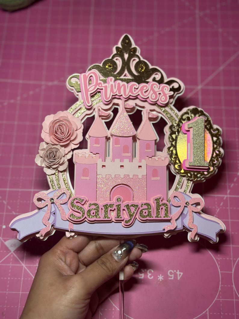 Princess Castle Birthday Cake Topper – Personalized Fairy Tale Party ...