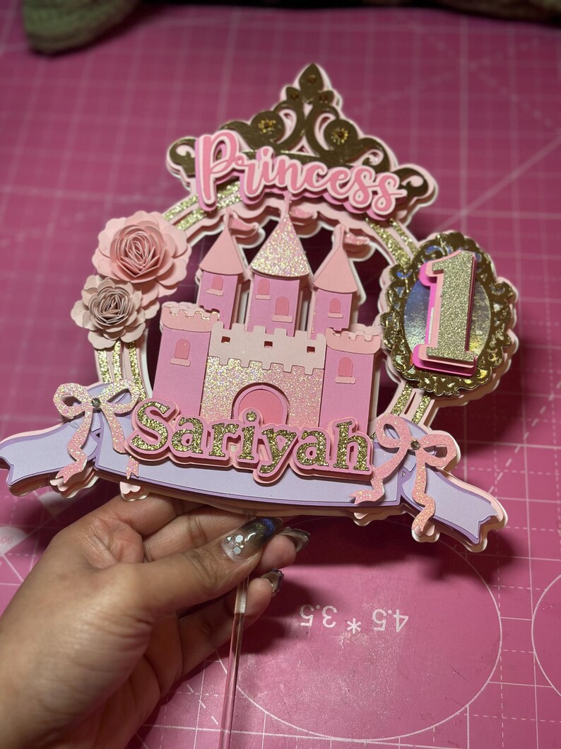 Princess Castle Birthday Cake Topper – Personalized Fairy Tale Party ...