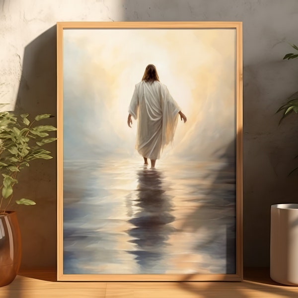 Peace Be Still | Jesus Art | Christian Art | Jesus Walking On Water | Bible Art | Jesus Christ | Digital Download | Easter | Resurrected