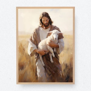 The Journey Home | The Good Shepherd | Digital Download | Bible Art | Christian Art | Jesus Art | Jesus Painting | Easter | Sheep | Christ