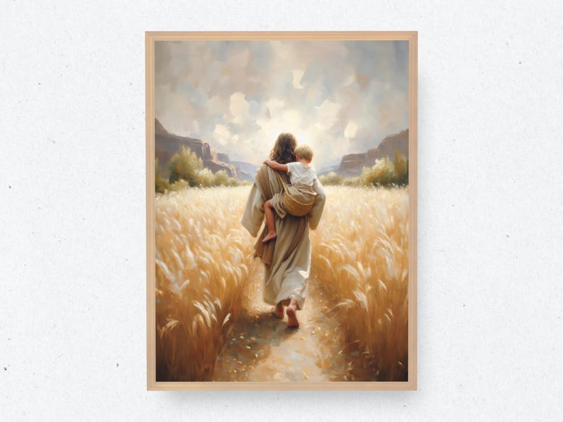 Jesus Carrying Child | Jesus and Boy | Jesus and Kids | Christian Wall ...