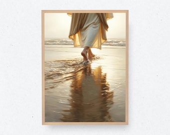Jesus Walking on Water | Digital Download | Jesus Christ | Easter Painting | Christian Art | Bible Art | Christian Wall Art | Jesus Painting