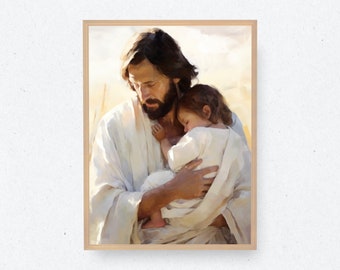 Child of God | Jesus and Child Painting | Digital Download | Christian Art | Jesus Art | Bible Art | Christian Gift | Jesus Christ