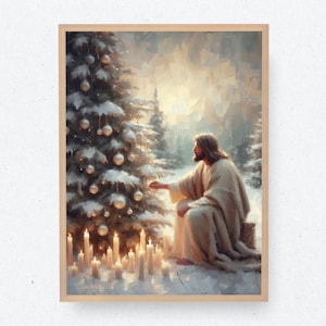 Jesus Christ Christmas | Jesus Artwork | Gospel Art | Christian Painting | Christmas Art | Christian Holiday Art | Printable Card | Bible