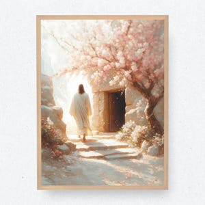 Jesus Christ Resurrected | He is Risen | Jesus Christ | Easter Painting | Christian | Bible Art | Christian Wall Art | Jesus Leaving Tomb