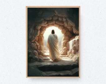 Jesus Tomb | Bible Art | Christian Art | Jesus Art | LDS Art | Resurrection | Risen Lord | Wall Art | Empty Tomb | Easter Christian Art