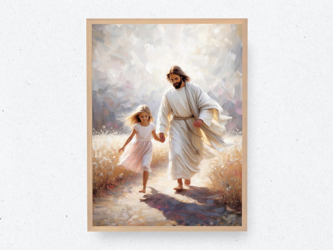 Jesus Walking With Child | Jesus and Children | Jesus and Girl ...