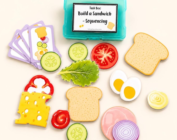 Build a Sandwich Task Box for Preschoolers | Hands-On Fine Motor & Sorting Activity | Educational Montessori-Inspired Toy