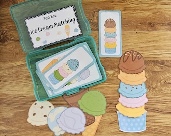 Ice Cream Busy Bag Printable | Color & Pattern Matching Game for Kids