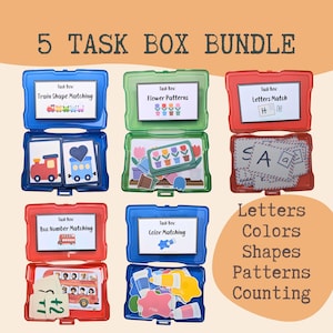 Preschool Learning Bundle – Colors, Shapes, Letters, Patterns, Numbers | Toddler & Pre-K Task Boxes