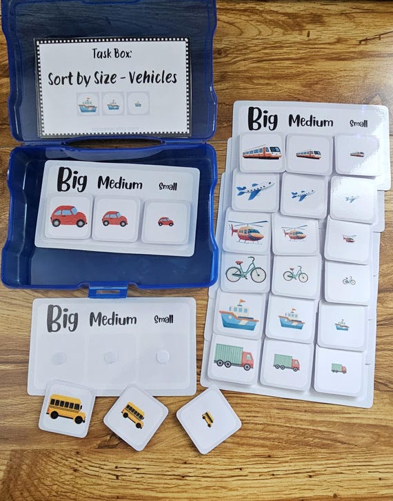 Vehicle Size Sorting Activity: Montessori Inspired Learning (PDF Download)