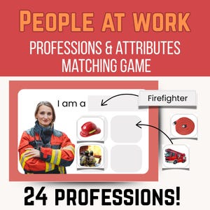 Professions Matching Game: Community Helpers Learning Cards (Printable PDF)