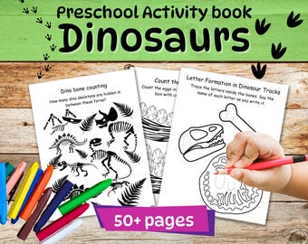 Dinosaur Activity Book for Preschoolers: Fun Learning Printables (PDF Download) Ages 3-5
